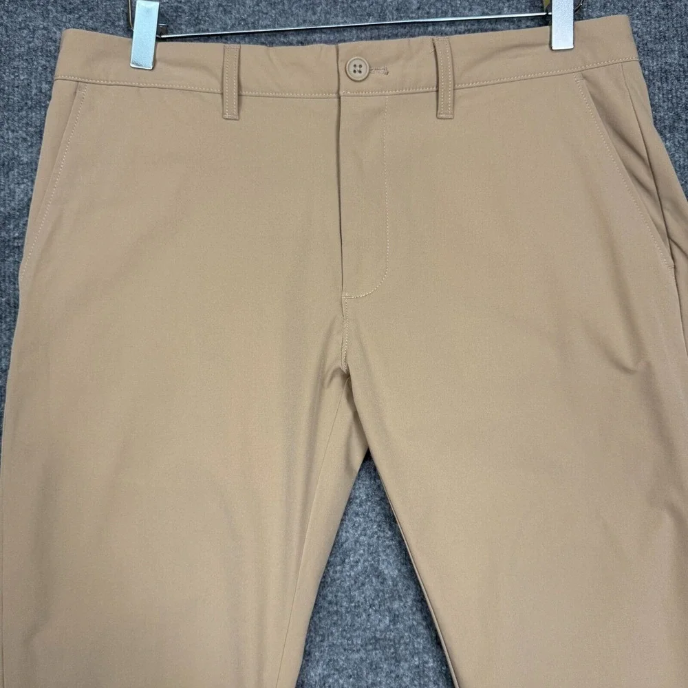 J Crew Pants Mens 32x30 Fits 34‎ Khaki Flex Slim Golf Preppy AA712 Polyester